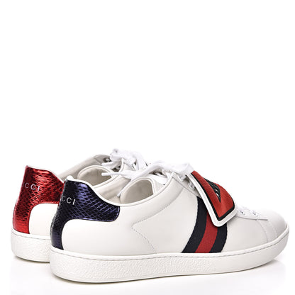 Gucci Calfskin Ayers Blind For Love Embroidered Womens Ace Sneakers 39.5 White 4 of 11