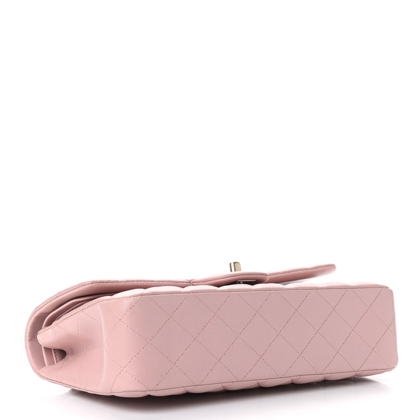 Lambskin Quilted Medium Double Flap Light Pink