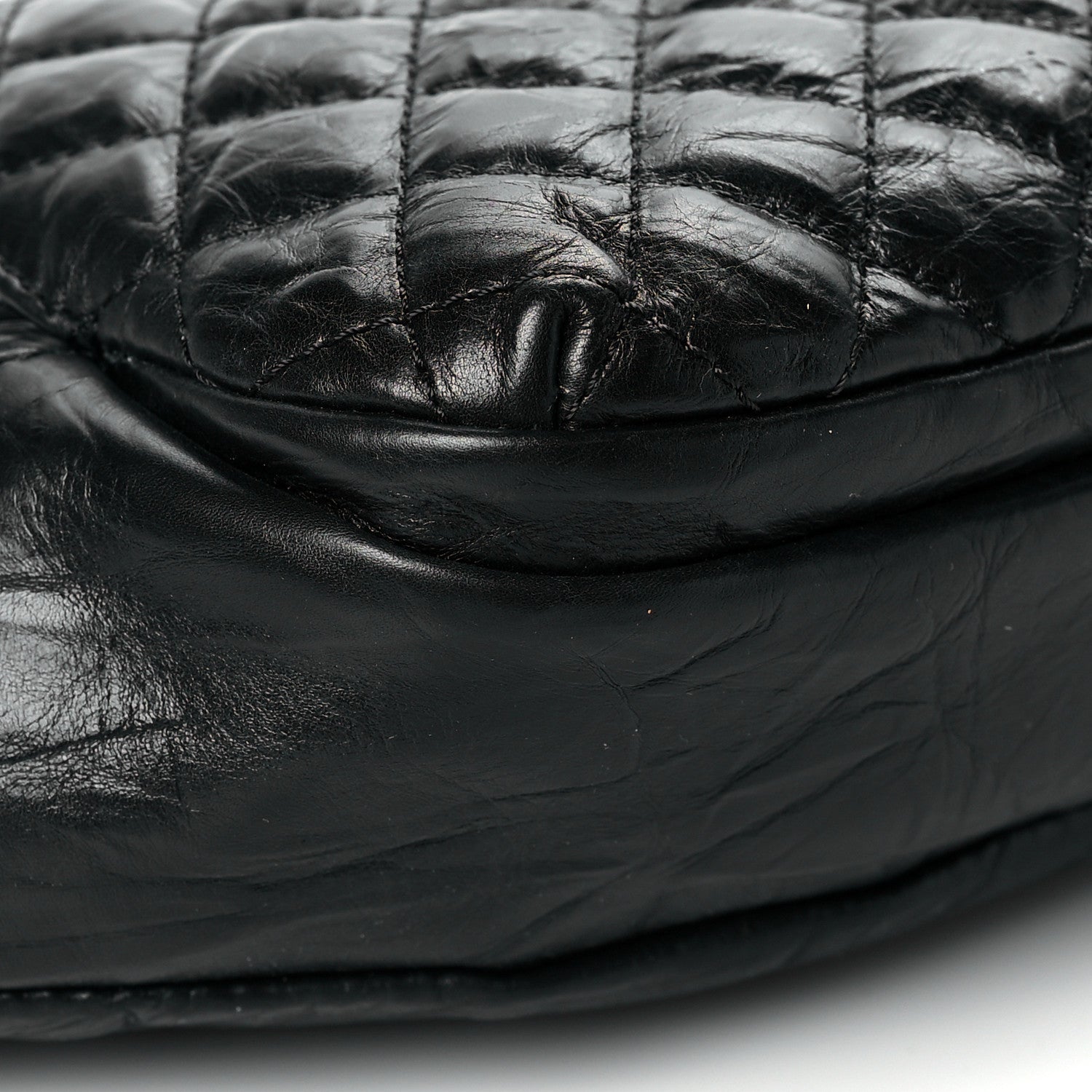 Chanel Crumpled Calfskin Quilted Casual Rock Waist Bag Fanny Pack Black 8 of 9