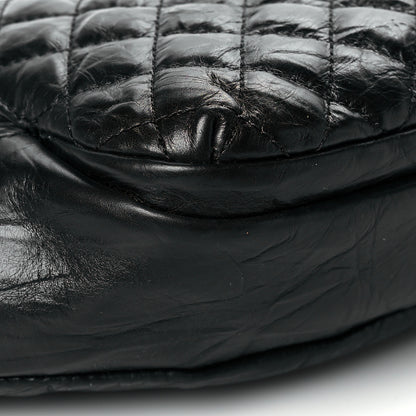 Chanel Crumpled Calfskin Quilted Casual Rock Waist Bag Fanny Pack Black 8 of 9