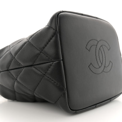 Chanel Lambskin Quilted Small Perfect Meeting Hobo Black 9 of 10