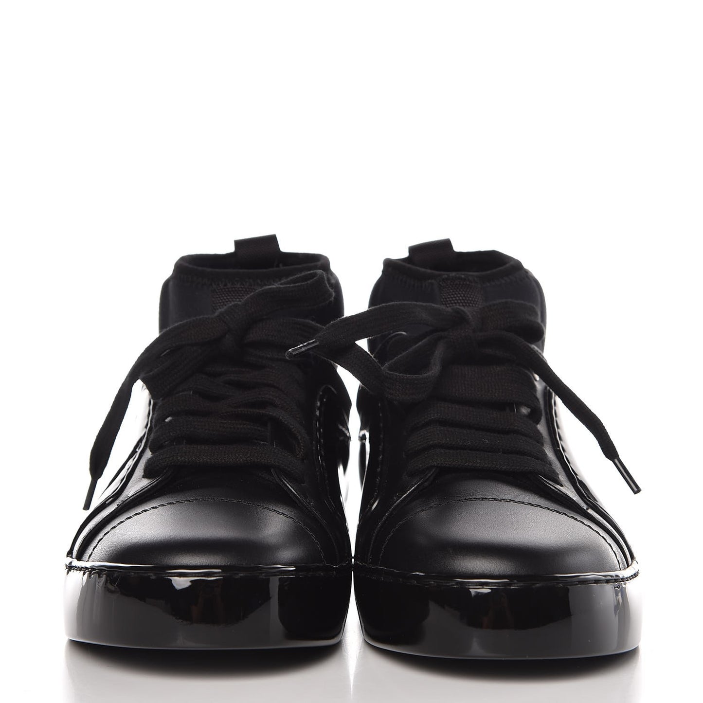 Patent Calfskin CC Short Boots 35.5 Black