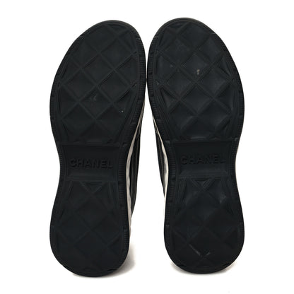 Chanel Velvet Calfskin Mixed Fibers CC Sneakers 38.5 Black 5 of 9