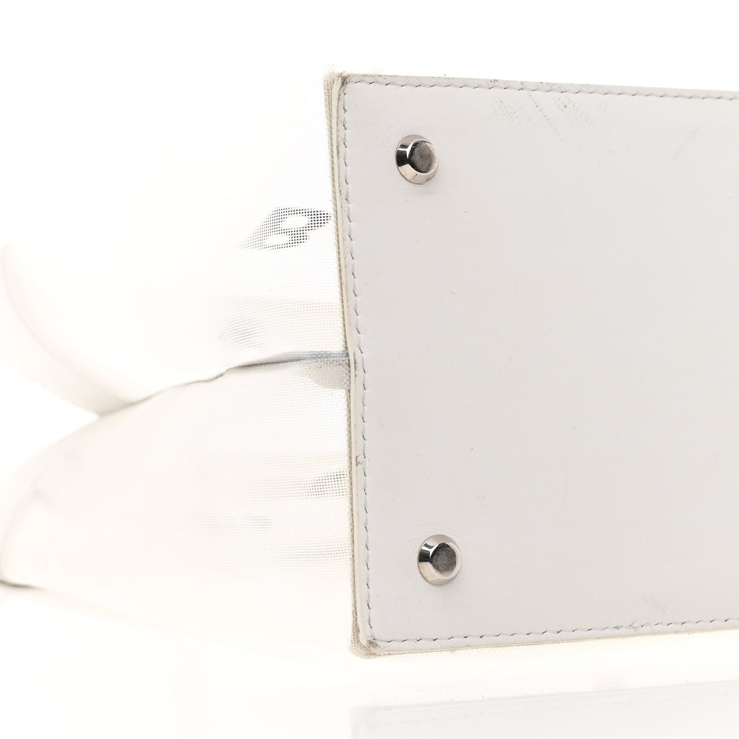 Mesh Large Duty Free Tote White