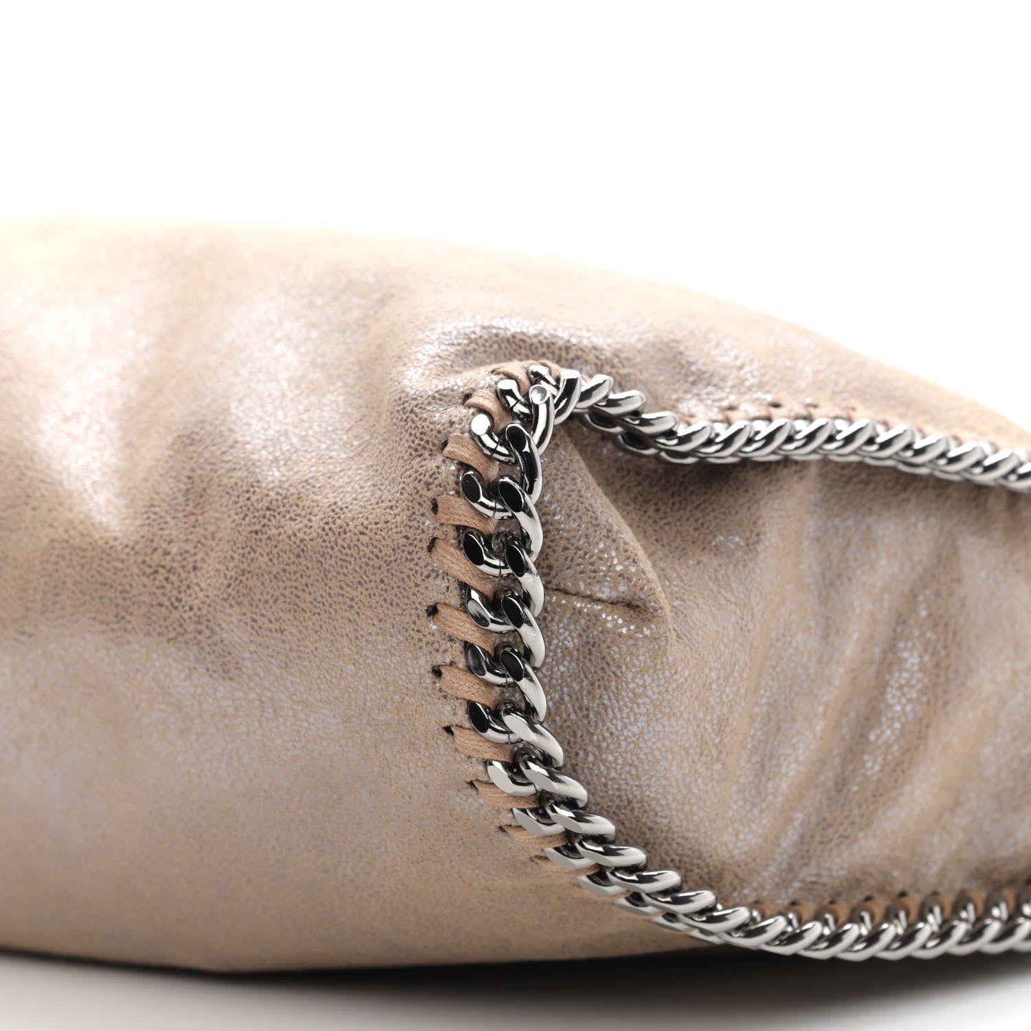 Stella McCartney Metallic Shaggy Deer Falabella Fold Over Tote Sand 9 of 9