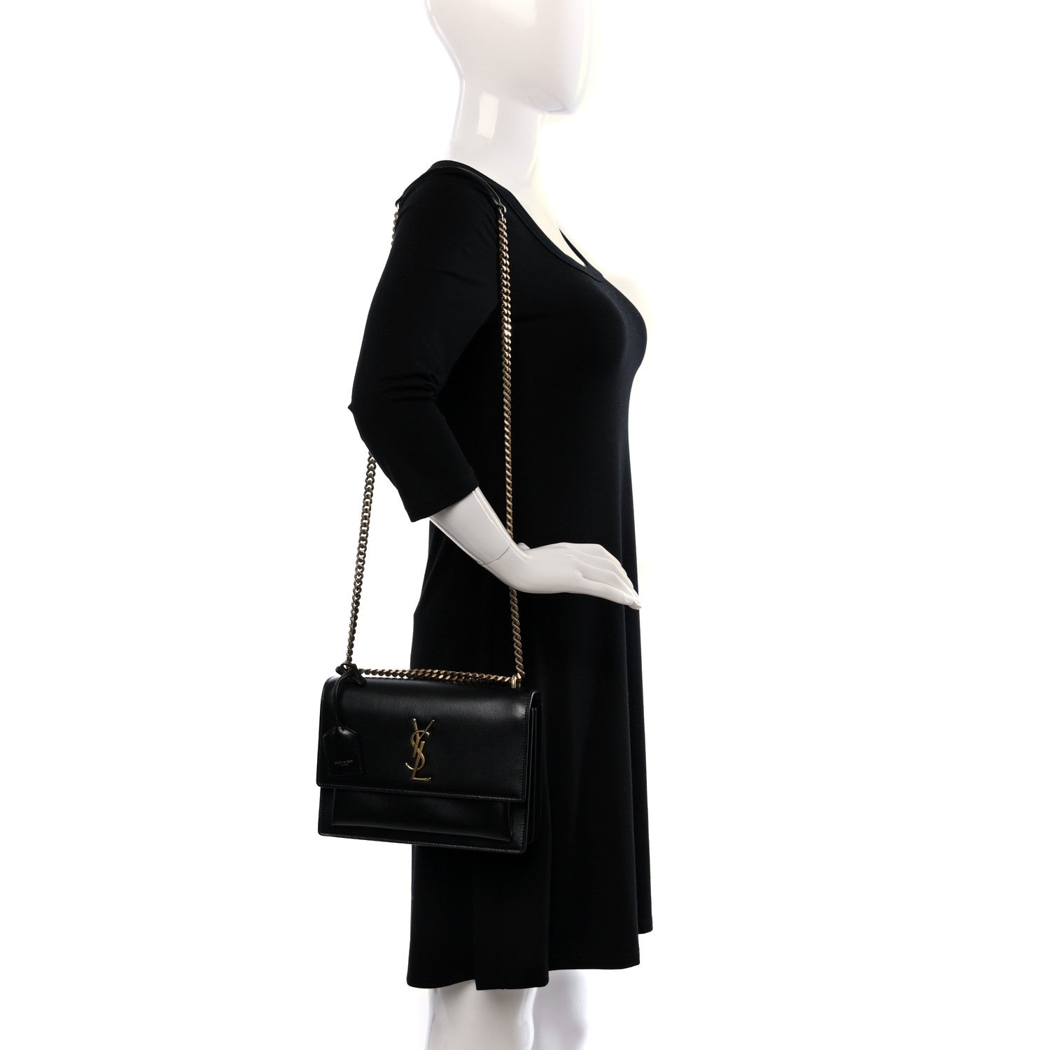 Saint Laurent Calfskin Medium Monogram Sunset Black 2 of 10
