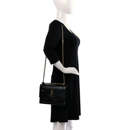 Saint Laurent Calfskin Medium Monogram Sunset Black 2 of 10