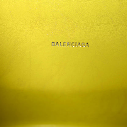 Balenciaga Shiny Calfskin Crocodile Embossed Hourglass Top Handle Bag XS Light Yellow 7 of 9