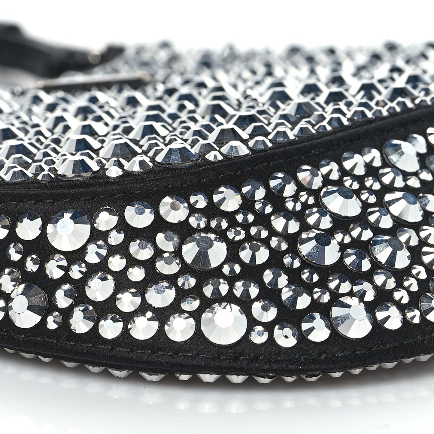 Satin Crystal Cleo Adjustable Strap Shoulder Bag Metal