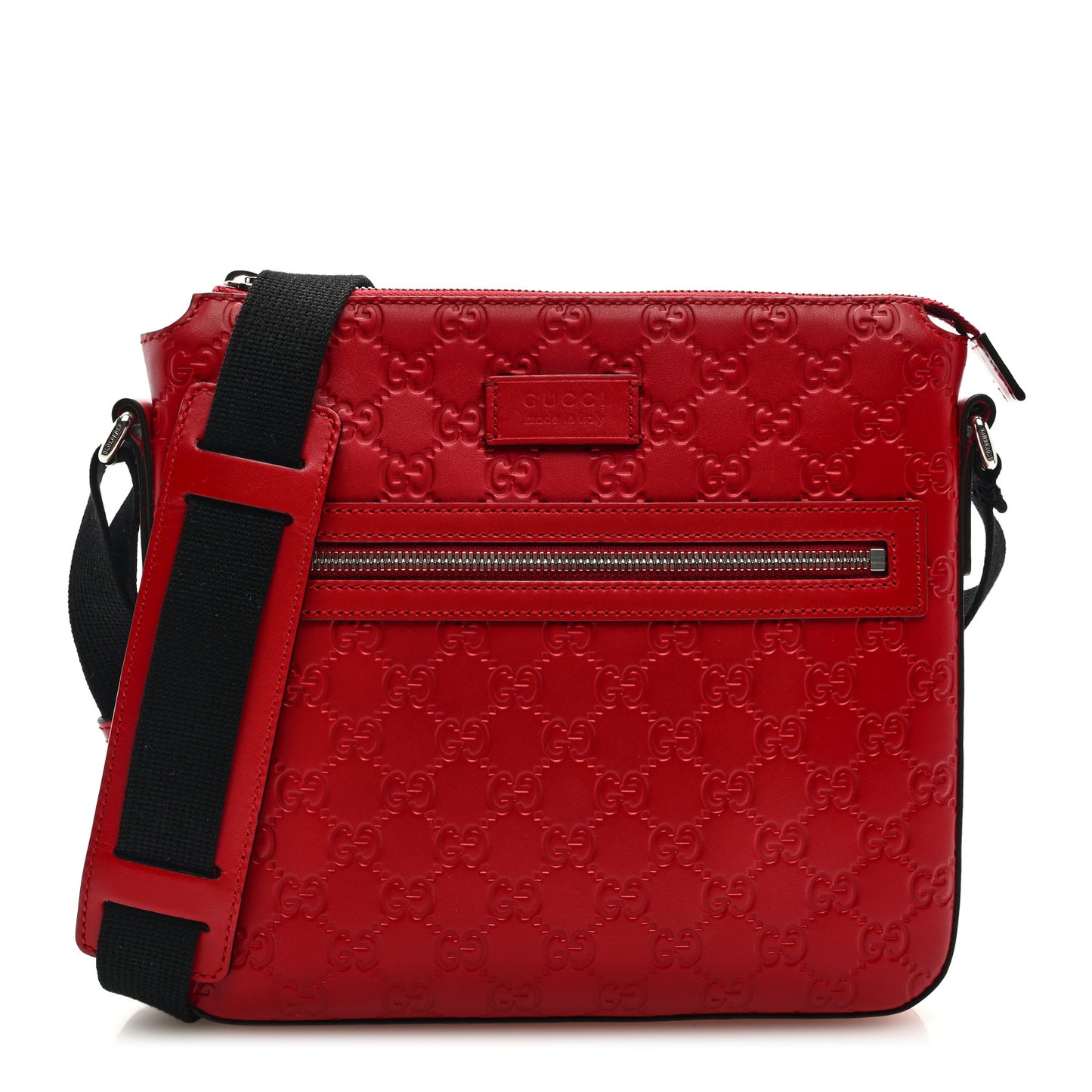 Guccissima Signature Small Messenger Bag Hibiscus Red