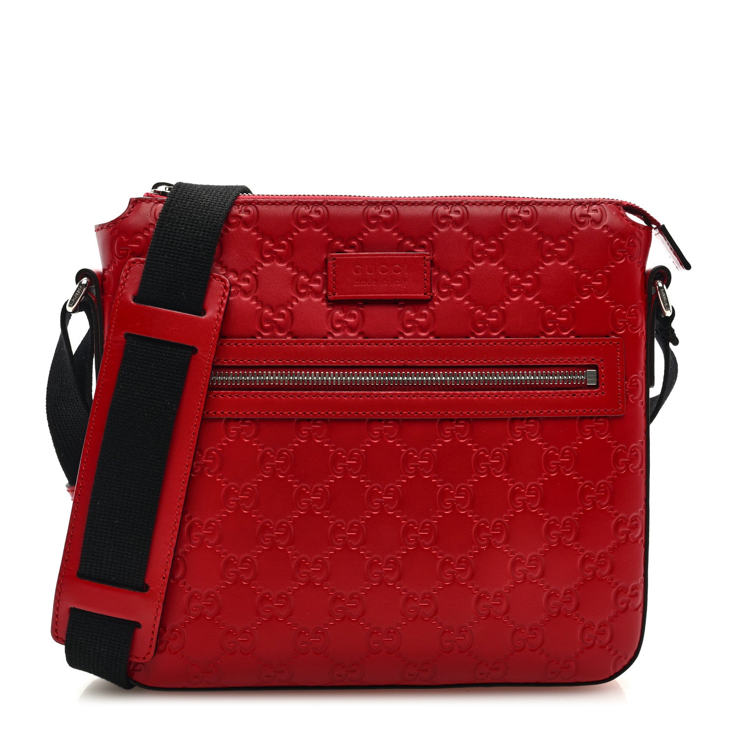 Gucci Guccissima Signature Small Messenger Bag Hibiscus Red 1 of 7