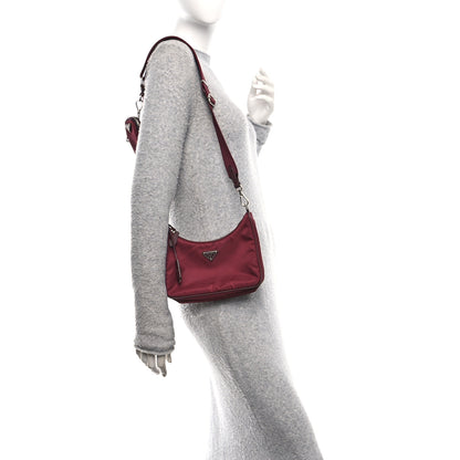 Prada Tessuto Nylon Re-Edition 2005 Shoulder Bag Granato 2 of 12