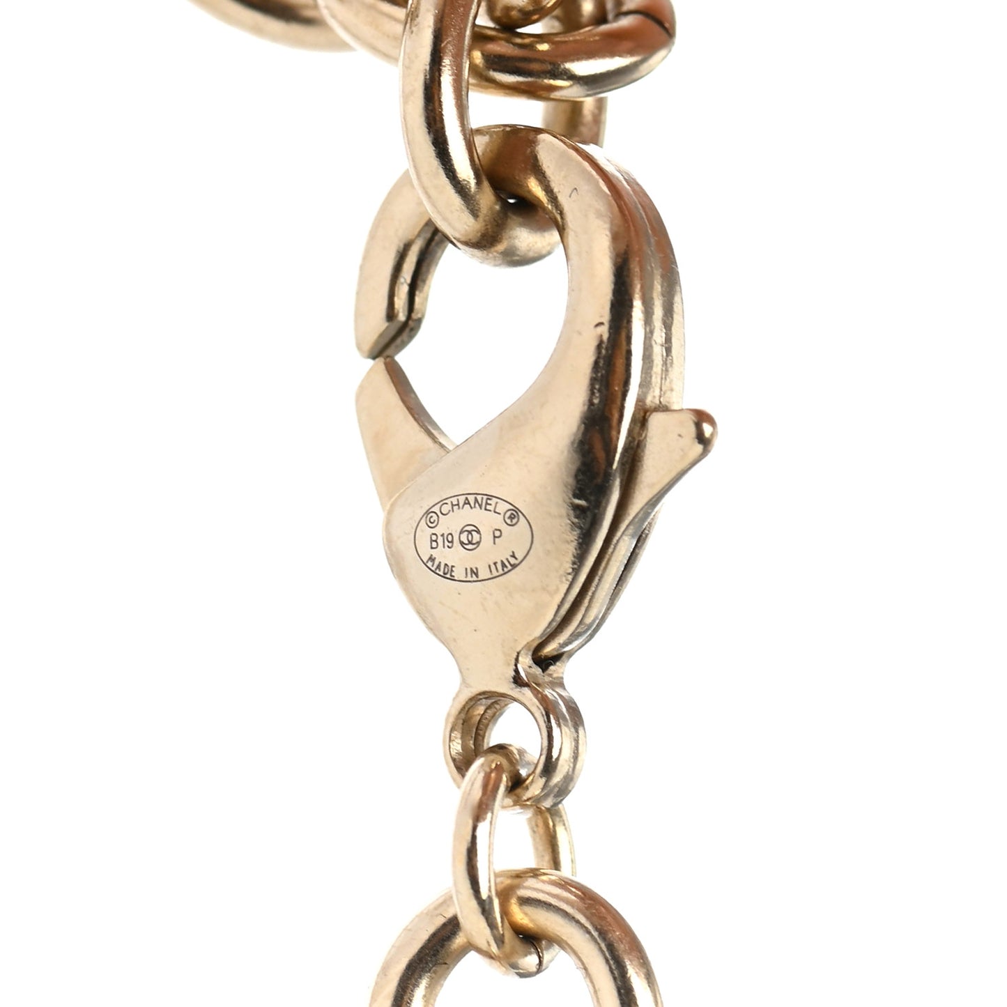 Metal Strass Crystal Logo Necklace Gold