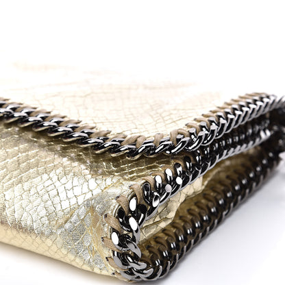 Stella McCartney Metallic Alter Snakeskin Falabella Clutch Gold 9 of 10