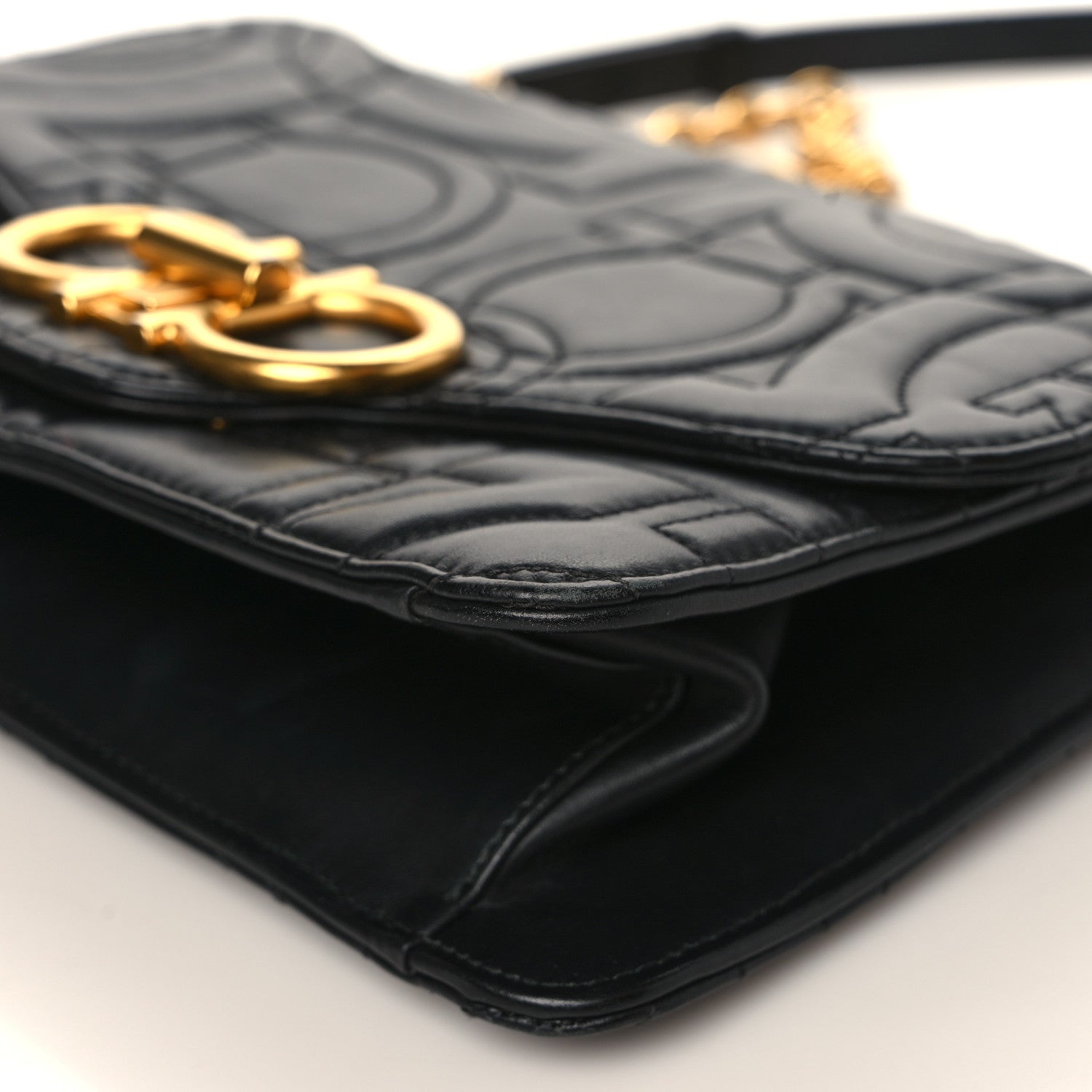 Salvatore Ferragamo Calfskin Quilted Gancini Flap Bag Black 9 of 11