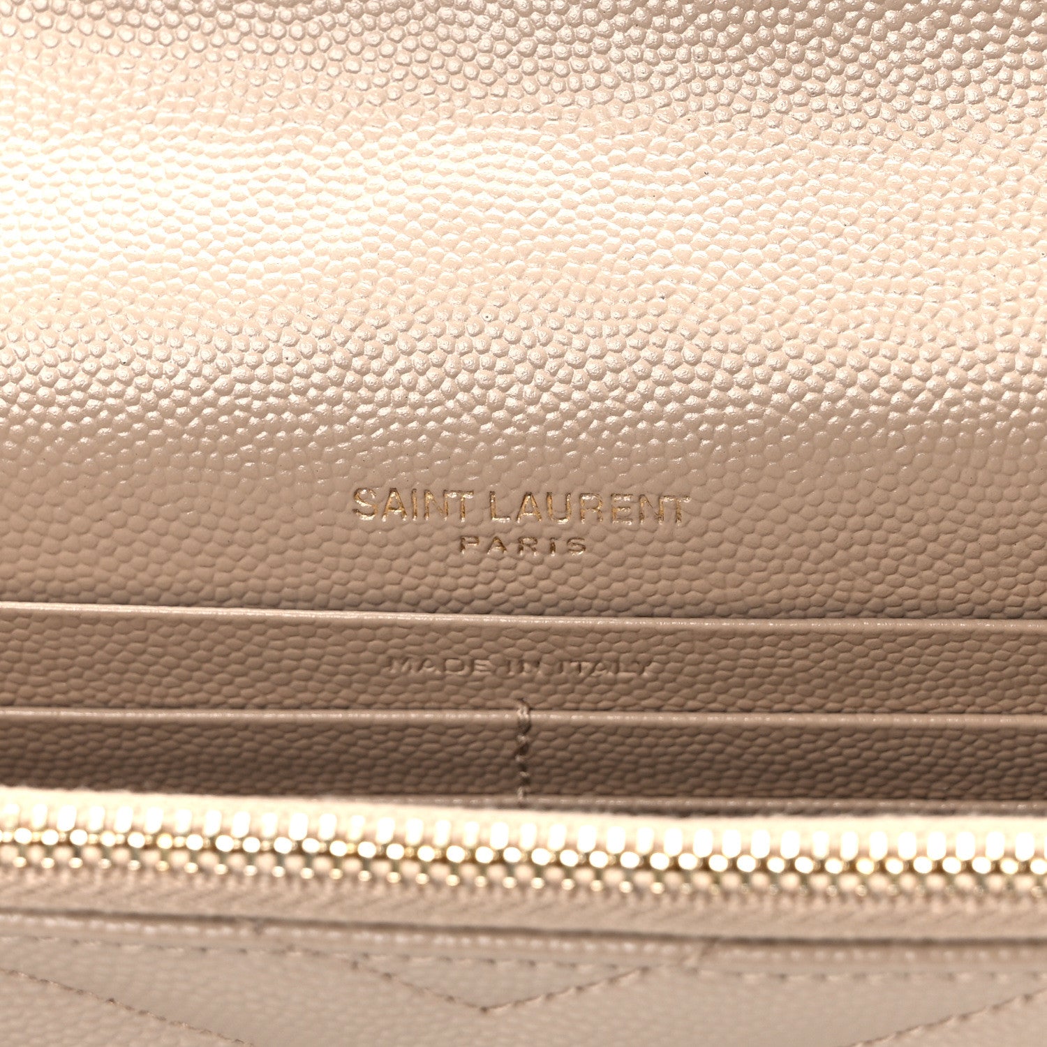 Saint Laurent Grain De Poudre Matelasse Chevron Monogram Envelope Chain Wallet Nude Powder 6 of 10