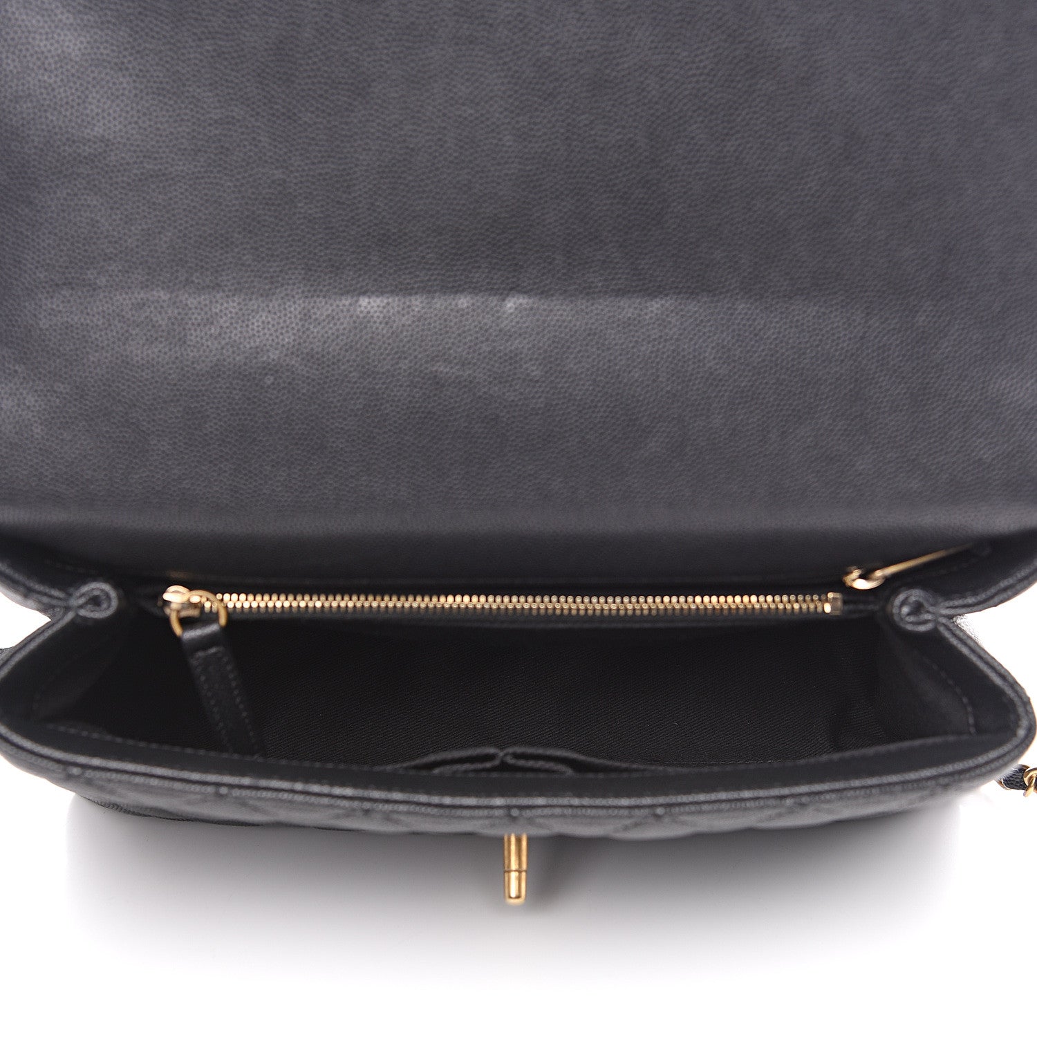 Chanel Caviar Lizard Embossed Quilted Small Coco Handle Flap Black 6 of 10