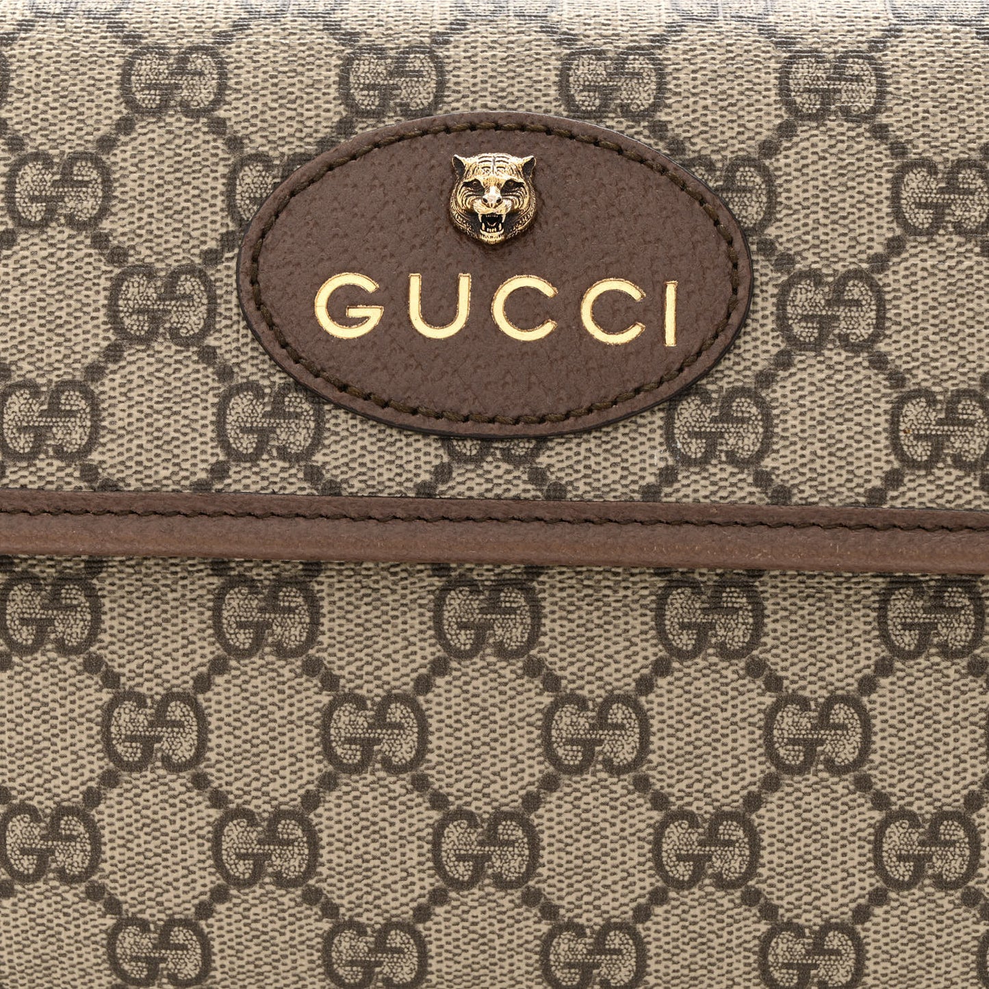 GG Supreme Monogram Neo Vintage Web Belt Bag Brown