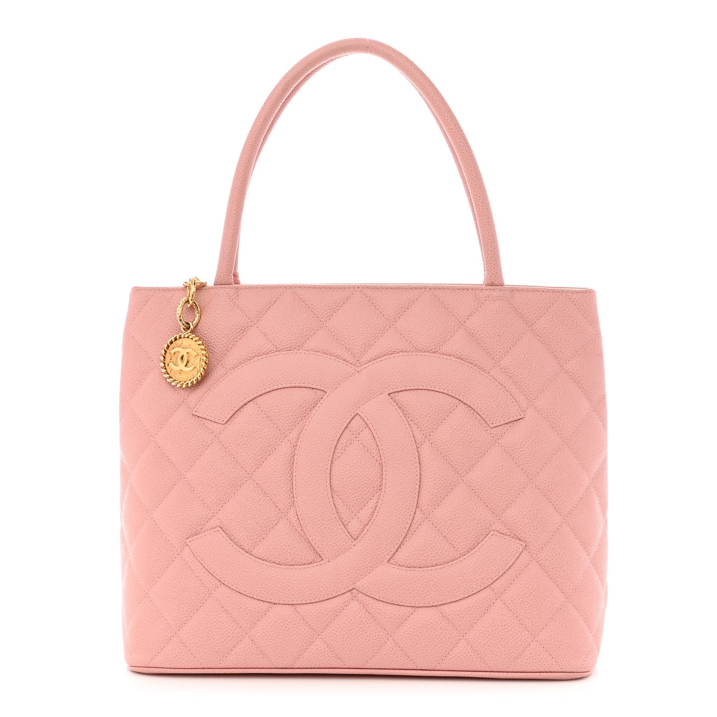 Caviar Quilted Medallion Tote Light Pink