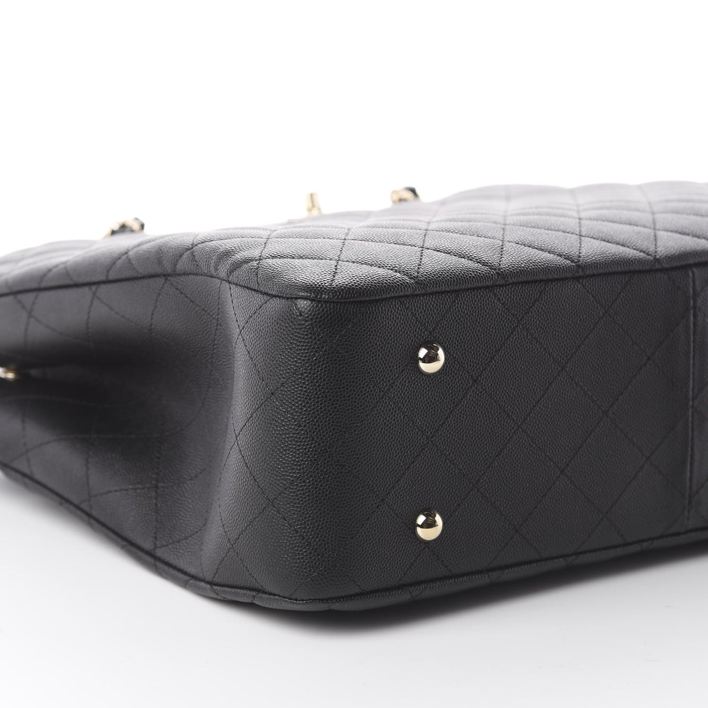 Caviar Quilted Large Shopping Tote Black