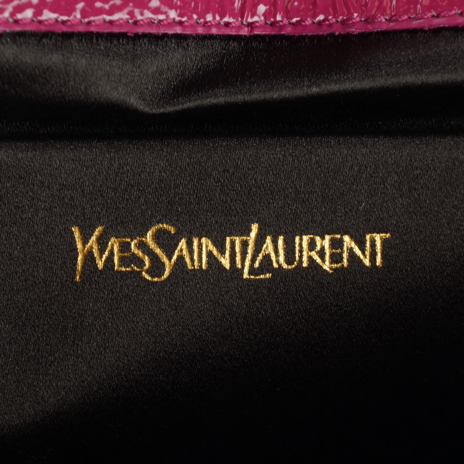 Saint Laurent Textured Patent Monogram Large Belle De Jour Clutch Fuchsia 6 of 7