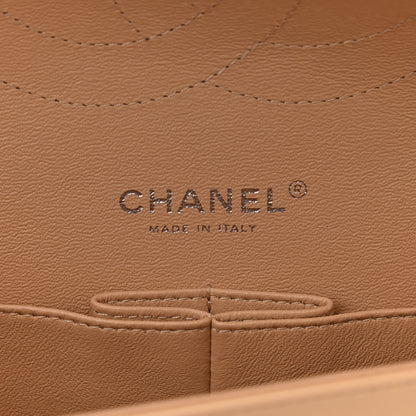 Chanel Patent Chevron Quilted Jumbo Double Flap Beige 6 of 11