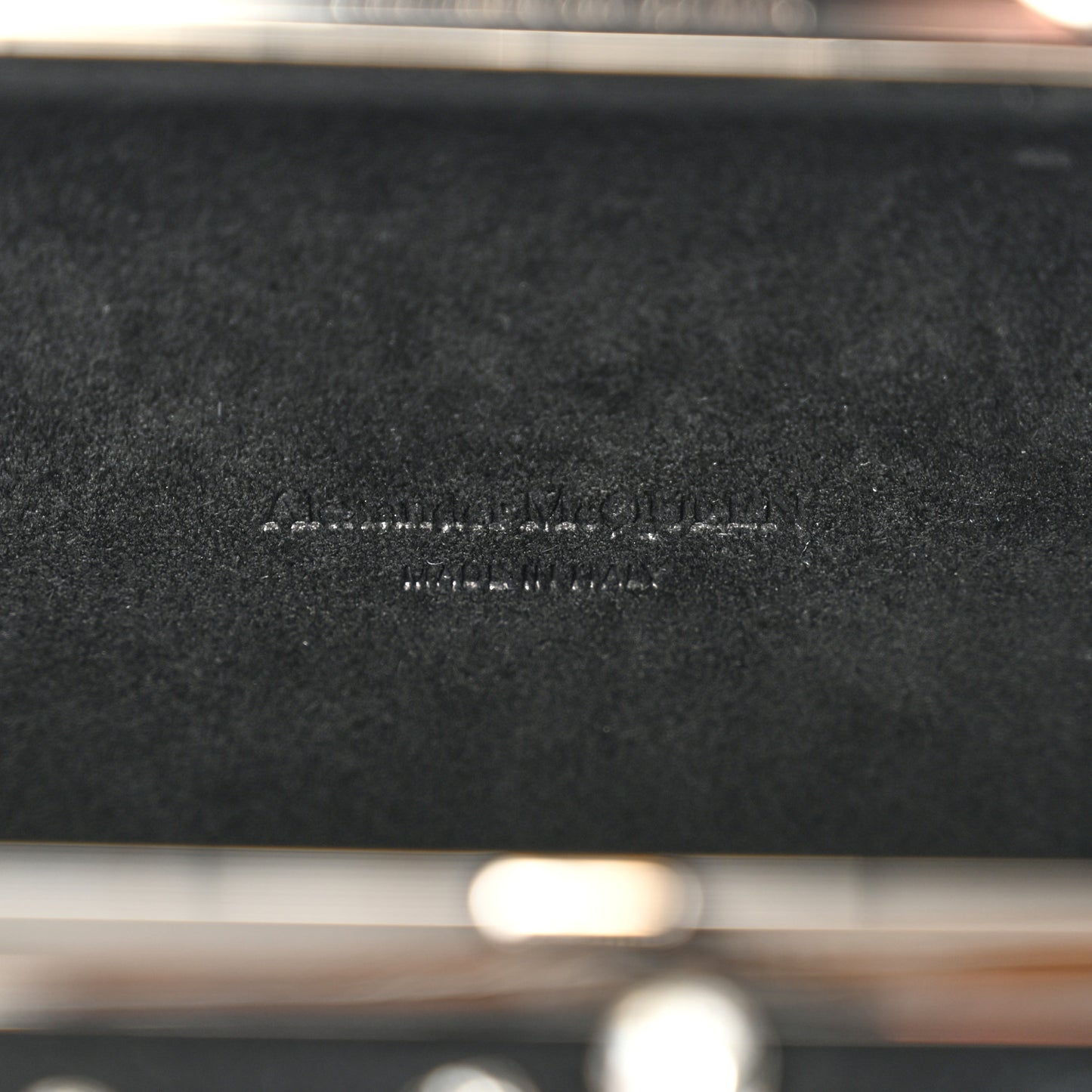 Suede Crystal Knuckle Box Clutch Black