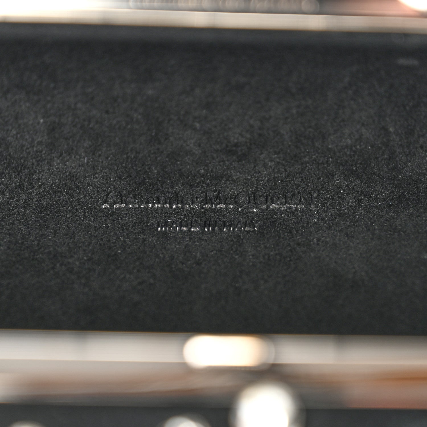 Alexander McQueen Suede Crystal Knuckle Box Clutch Black 6 of 8