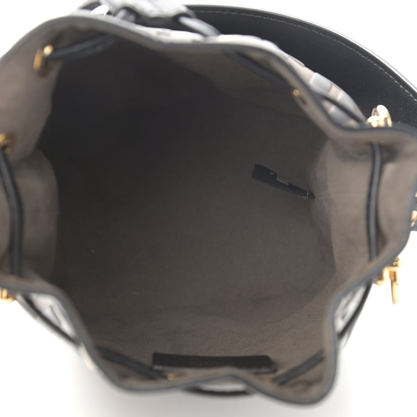 Vitello Liberty F is Fendi Bi-Color FF 1974 Embossed Mini Mon Tresor Bucket Bag Maya Black