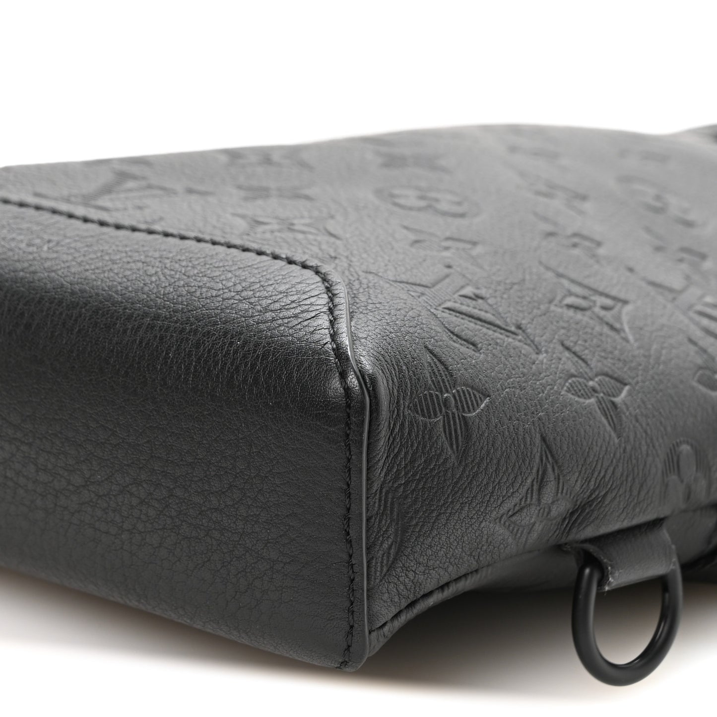 Calfskin Shadow Monogram Duo Slingbag Black