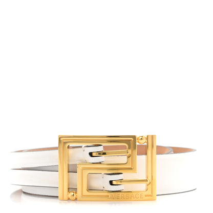 Versace Calfskin La Medusa Skinny 75 30 Belt White 1 of 6