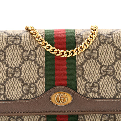 Gucci GG Supreme Monogram Web Ophidia Wallet On Chain Brown 8 of 14