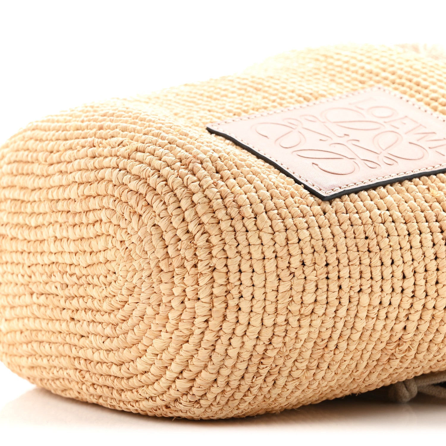 Loewe Calfskin Raffia Anagram Paulas Ibiza Pochette Bag Natural Tan 9 of 9
