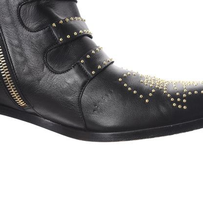 Chloe Nappa Sheepskin Studded Susanna Ankle Boots 39 Black 12 of 12