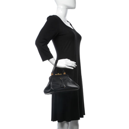 Prada Goatskin Top Lock Bag Nero Black 2 of 11