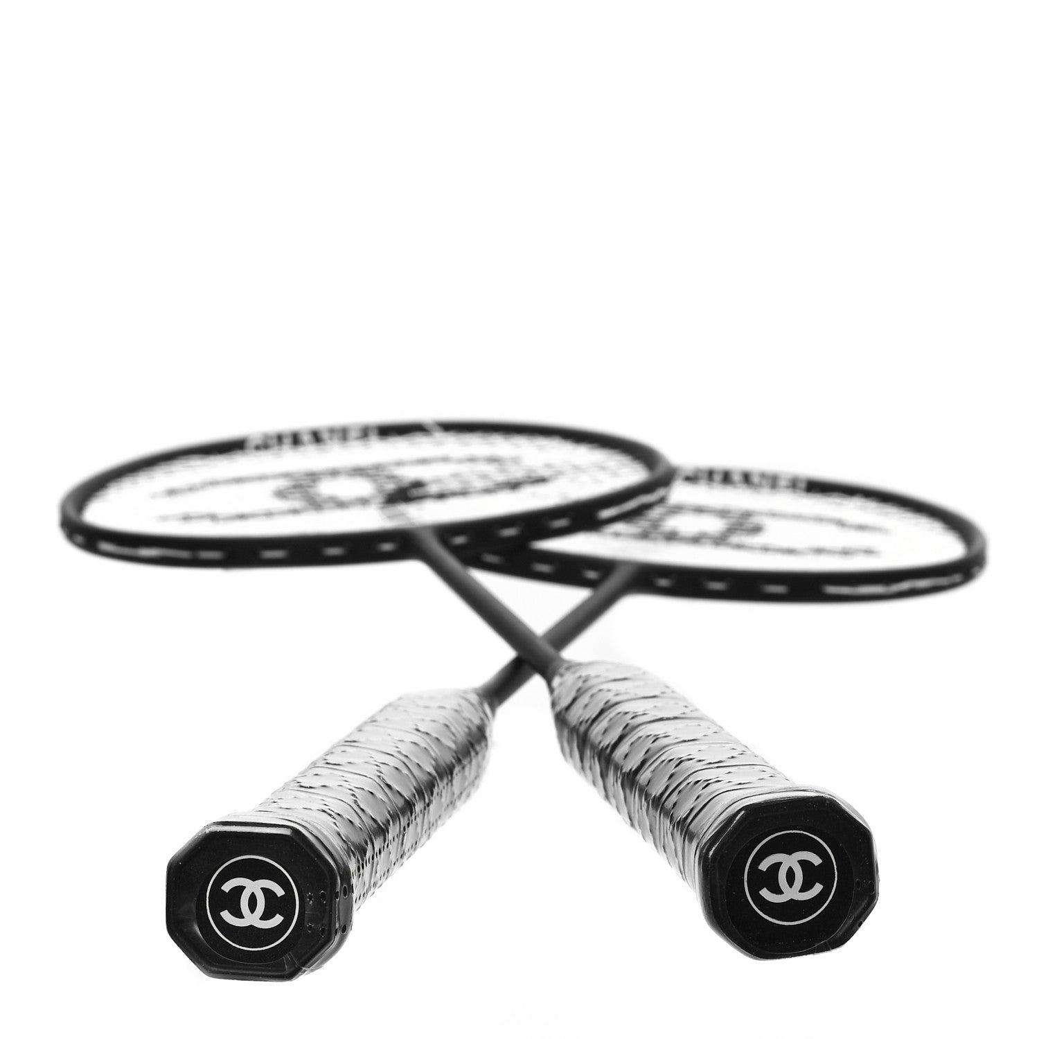 Chanel Badminton Racquet and Nylon Quilted Cover Set Black 4 of 18