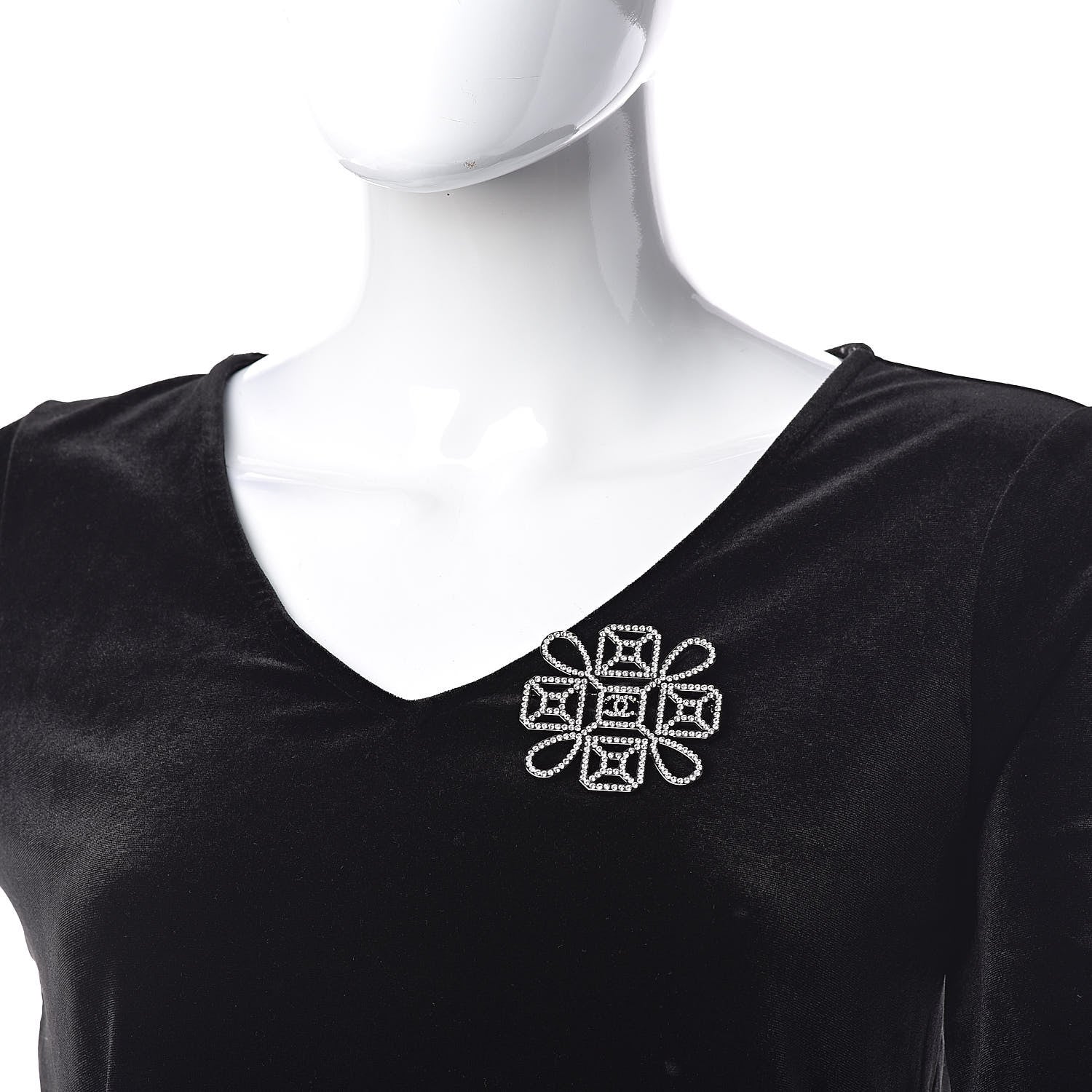 Chanel Crystal CC Brooch Silver 2 of 5