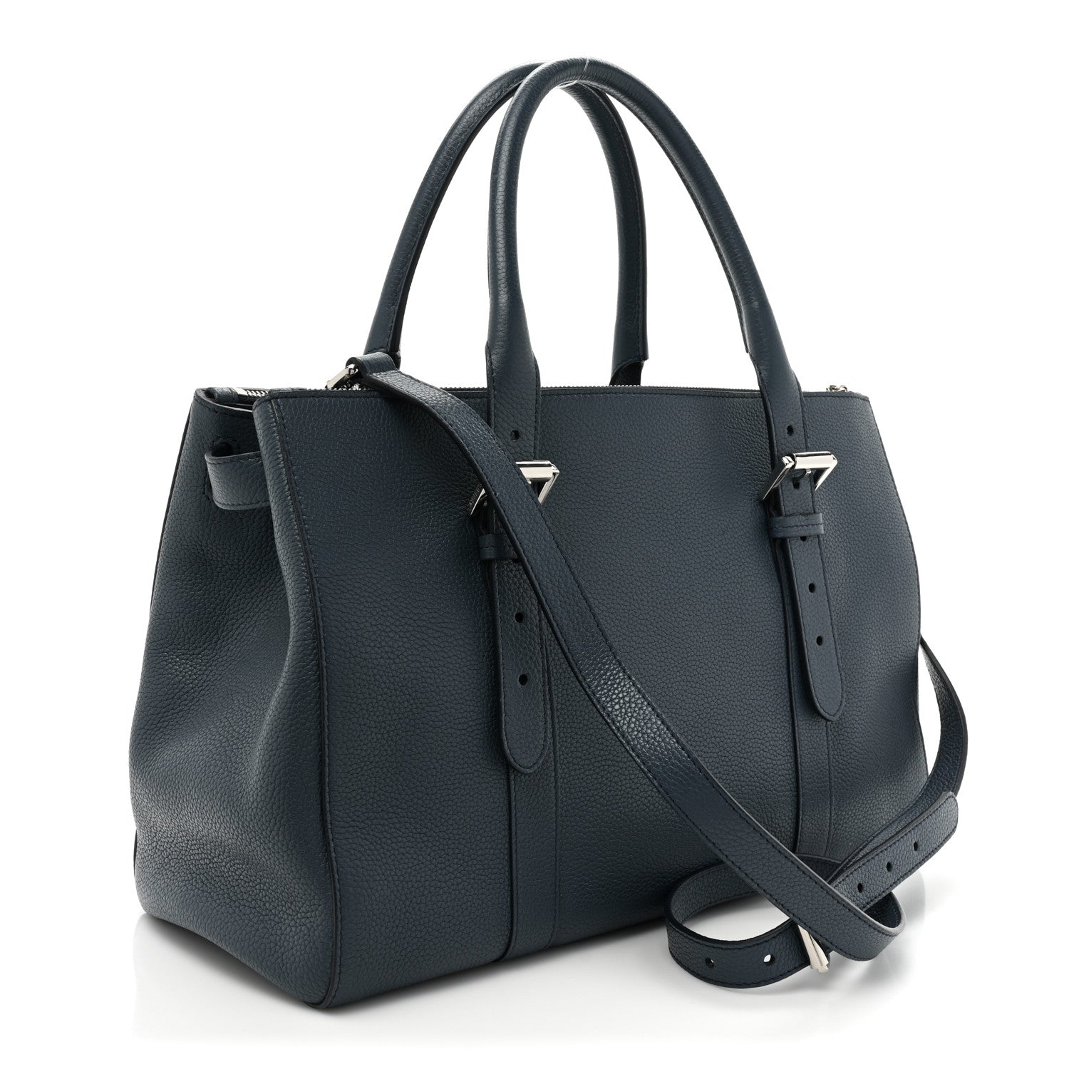Mulberry Small Classic Grain Calfskin Bayswater Double Zip Tote Regal Blue 3 of 12