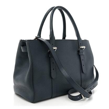 Mulberry Small Classic Grain Calfskin Bayswater Double Zip Tote Regal Blue 3 of 12