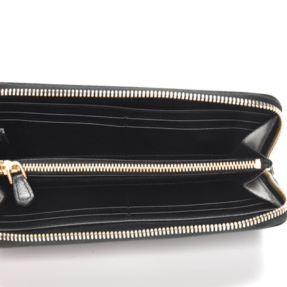 Prada Saffiano Metal Zip Around Wallet Nero Black 5 of 8