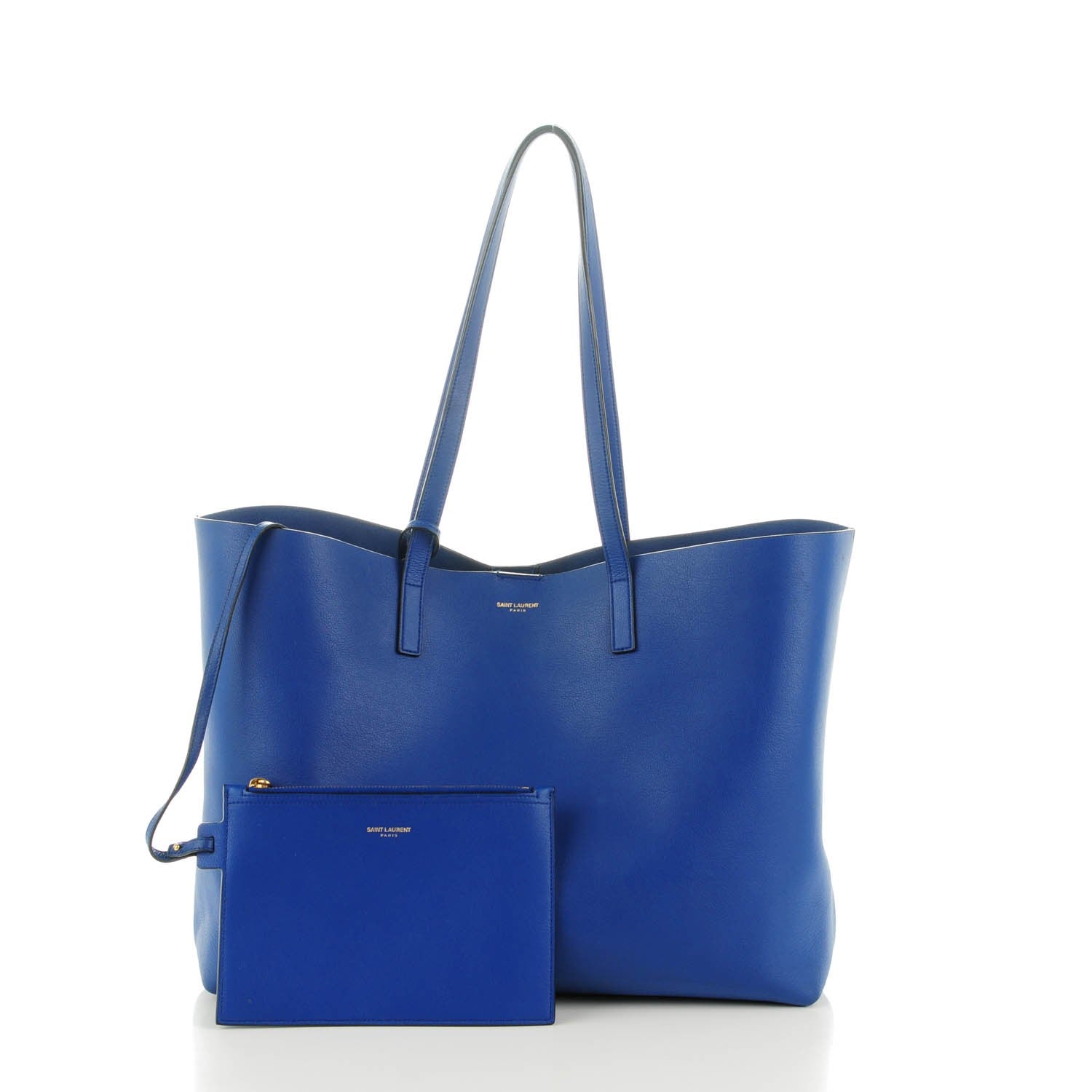 Saint Laurent Calfskin Large Shopping Tote Ultramarine 3 of 8