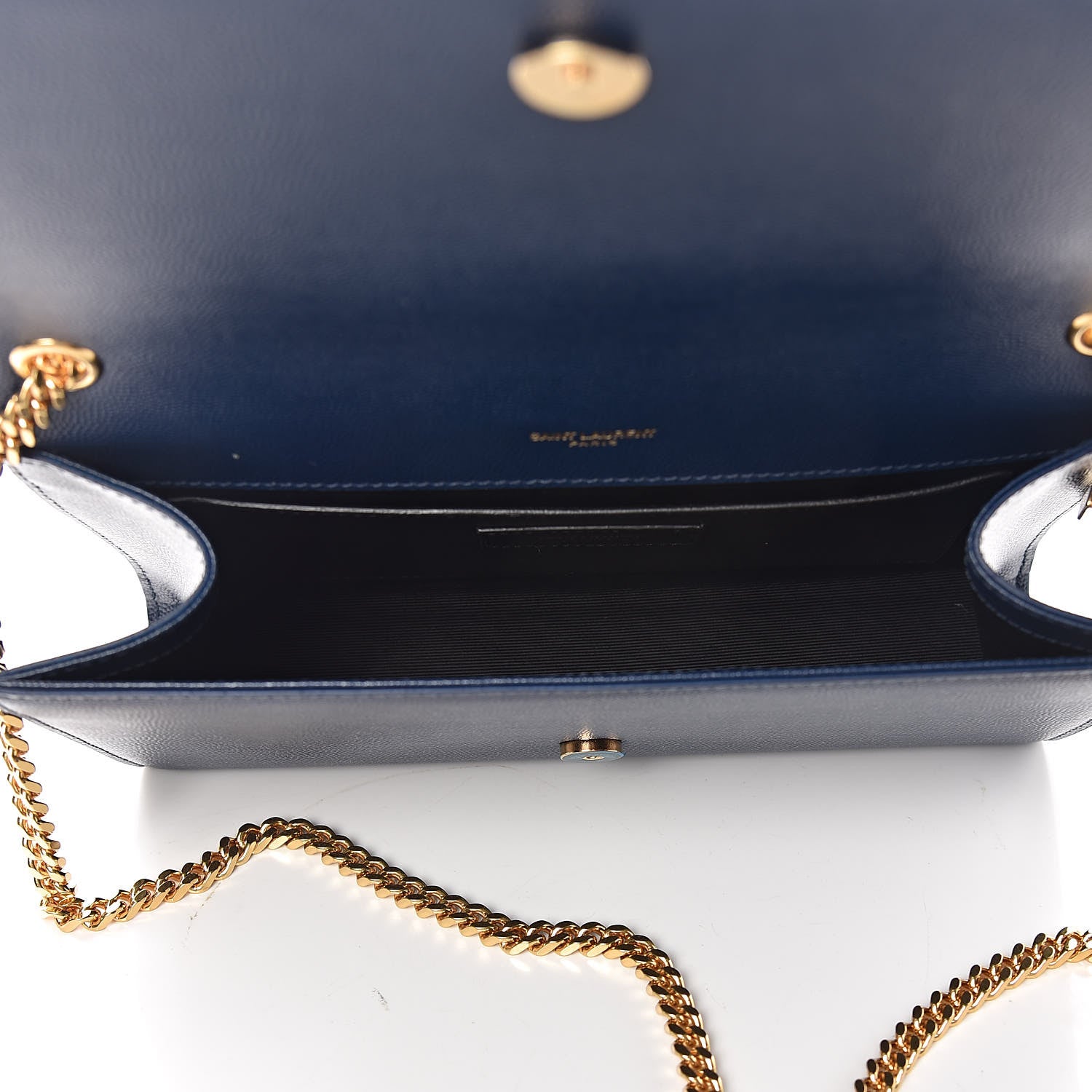 Saint Laurent Grain De Poudre Medium Classic Monogram Kate Satchel Denim Blue 5 of 10