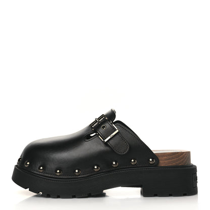 Christian Dior Calfskin Diorquake Buckled Lug Sole 15mm Clogs 38 Black 1 of 8
