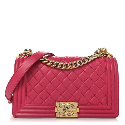 Chanel Lambskin Quilted Medium Boy Flap Fuchsia 1 of 10