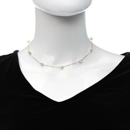 Mikimoto 18K Yellow Gold Akoya Pearl 4.5-6mm Station Necklace 2 of 5