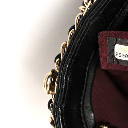 Chanel Lambskin Chain Frame Medallion Shoulder Bag Black 7 of 10