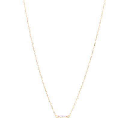 Tiffany 18K Yellow Gold Diamond Fleur de Lis Key Bar Pendant Necklace 1 of 5