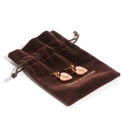 Louis Vuitton Lock Me Heart Earrings Suede Rose 5 of 5