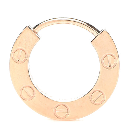 Cartier 18K Pink Gold Single LOVE Hoop Earring 1 of 8
