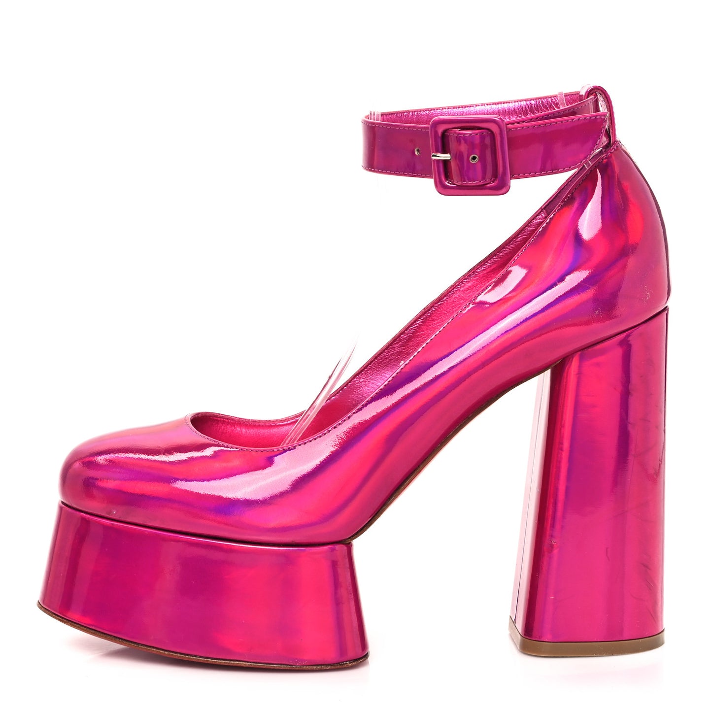 Metallic Patent Yazefir 130 Platform Sandals 39.5 Pink